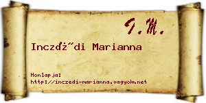 Inczédi Marianna névjegykártya